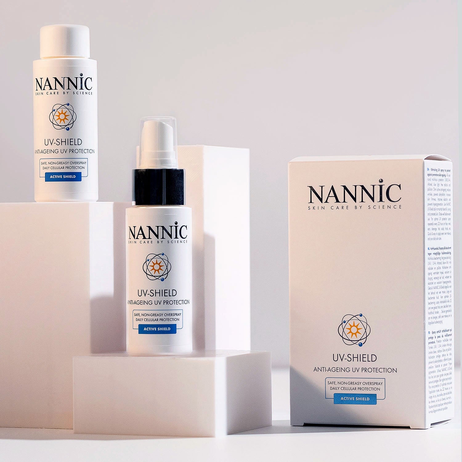 suihkutettava aurinkosuoja, uv-shield, nannic, suojaava suihke
