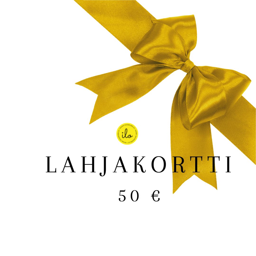Kauneuskeskus ILO lahjakortti – kaunis kuvallinen kortti, jolla voi hemmotella palveluilla ja hoidoilla. Voimassa 12 kuukautta, toimitus sähköisesti tai postitse.