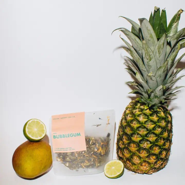 Bubblegum tee, vihreä tee, jasmiini, ananas, luomutee, lahjaidea