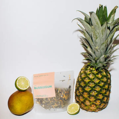Bubblegum tee, vihreä tee, jasmiini, ananas, luomutee, lahjaidea
