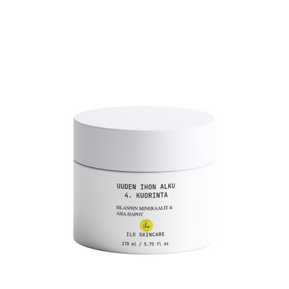ILO Skincare kuorintavoide kasvoille ja vartalolle, ecocert ihonhoito, vegaaninen ihonhoito, luonnonkosmetiikka