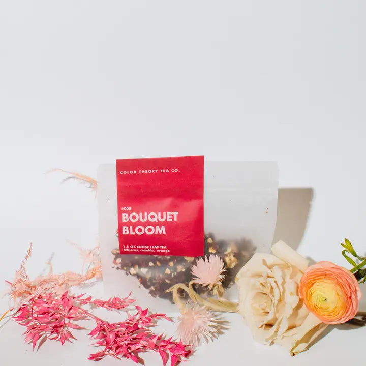 Bouquet Bloom kukkatee, hibiscustee, luomu sertifioitu yrttitee, ruusunmarja luomutee